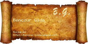 Benczur Gida névjegykártya